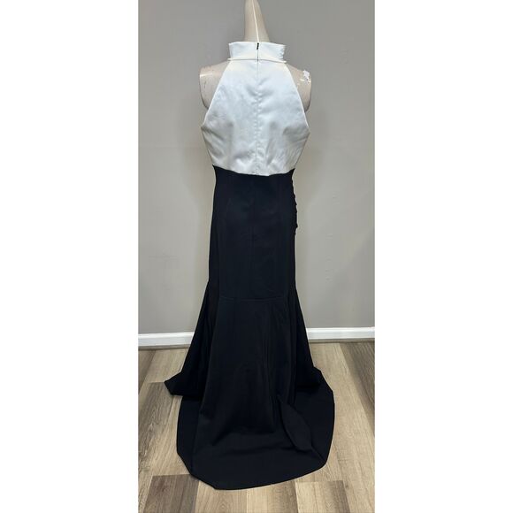 Chiara Boni La Petite Robe Gaga Two-Tone Halter Trumpet Gown US 12 $1295 - Picture 10 of 13